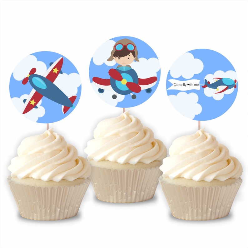 Airplane Birthday Party Package, Airplane Party Decorations, Printable Instant Download FREE Airplane invitation image 3