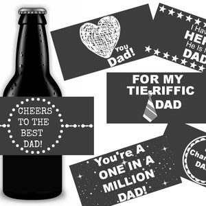 Beer Labels For Dad, Chalk Board Design, Birthday Gift, Father's Day Gift, Instant Download Printable PDF Files image 1