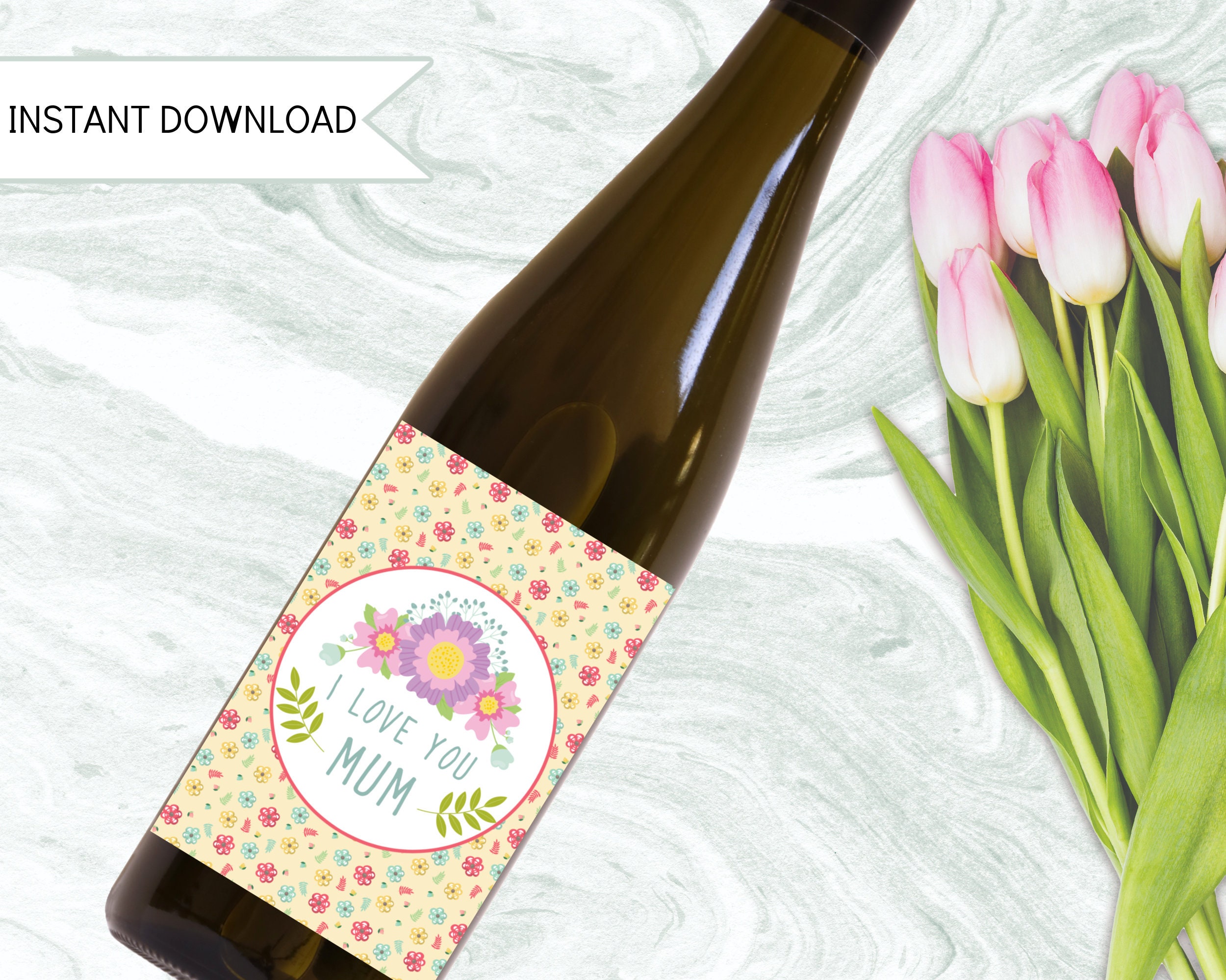 Wine Gift for Mum Mother's Day Gift Printable Instant Etsy