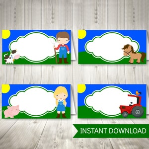 Barnyard Farm Party Printable Set, Party Decorations, Farm Animals, Instant Download image 4