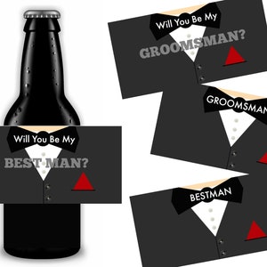 Groomsmen Beer Label, Best Man Gift, Printable Beer Labels, Instant Download