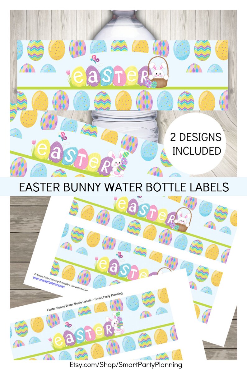Easter Bunny Water Bottle Labels Printable Easter Labels Etsy