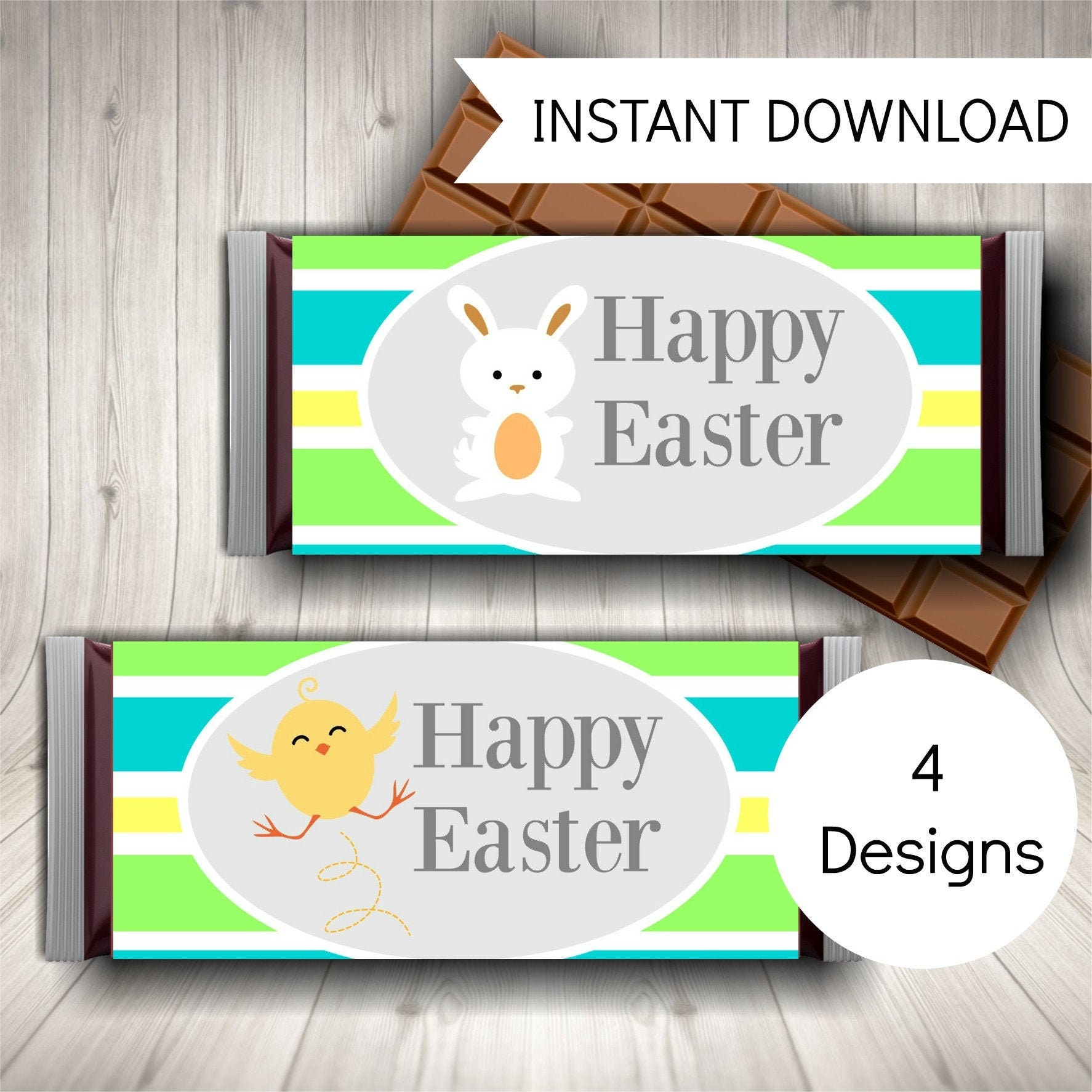 Easter Candy Bar Wrappers, Printable Easter Gifts, Instant Download - Etsy