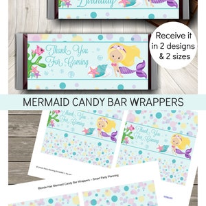 Mermaid Birthday Party Candy Bar Wrappers Mermaid Party | Etsy