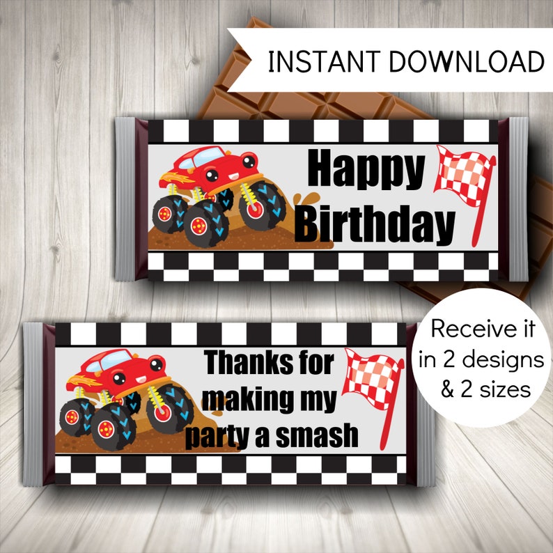 Monster Truck Party Printables, Boys Birthday Party Decor, Motor Madness, Printable Instant Digital Download image 3