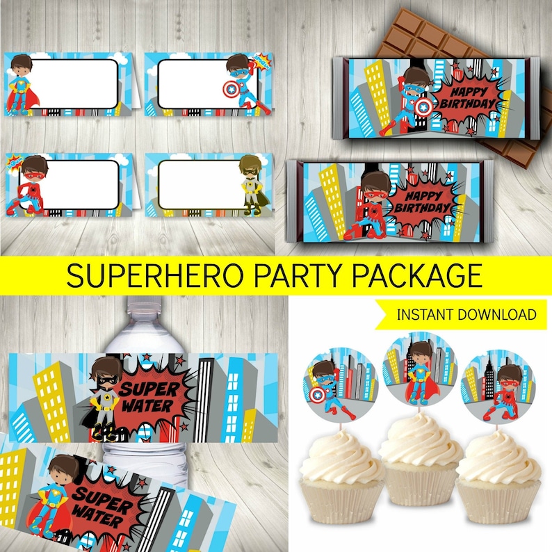 Superhero Get together Offer, Printable Immediate Obtain + Free of charge Superhero Invitation image regarding Free Superhero Party Printable identified as Superhero Bash Package deal, Printable Instantaneous Obtain + Totally free Superhero Invitation