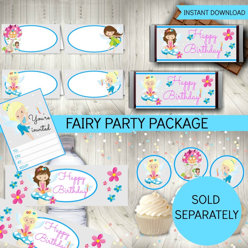 Fairy Cupcake Toppers Fairy Party Printable Instant Download | Etsy