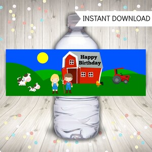 Barnyard Farm Party Printable Set, Party Decorations, Farm Animals, Instant Download image 3