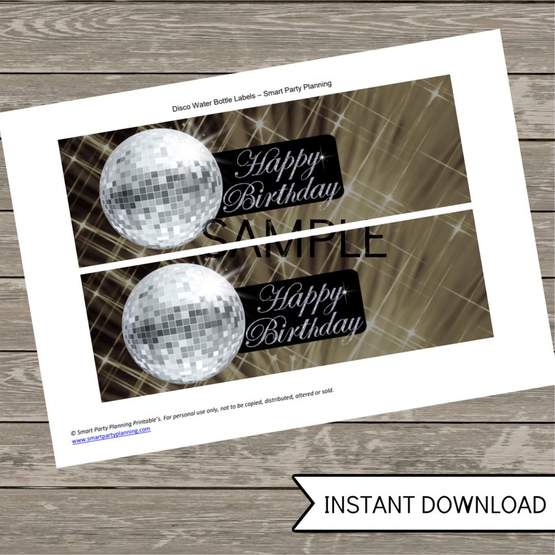 Disco Party Water Bottle Labels Mirror Ball Party Decoration - Etsy ...