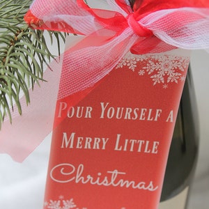 Christmas / 4 Wine Tags / Wine Bottle Label / Christmas Wine Label / Teacher Gift / Custom Wine Label / Bottle Gift Tag / PDF Download image 5