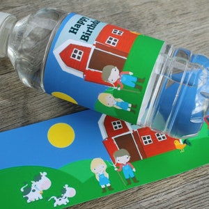 Barnyard Water Bottle Labels / Water Bottle Wraps / Farm Theme / Barnyard Party / Barnyard Birthday / Farm Party Decor / PDF Download image 2