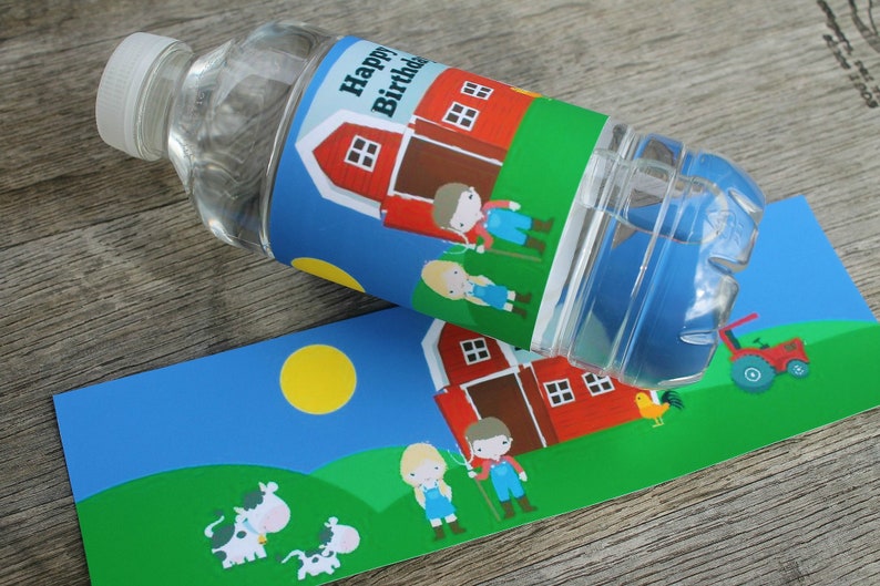 Barnyard Water Bottle Labels / Water Bottle Wraps / Farm Theme / Barnyard Party / Barnyard Birthday / Farm Party Decor / PDF Download image 2