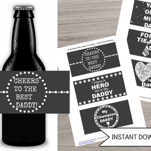 Beer Labels For Dad, Chalk Board Design, Birthday Gift, Father's Day Gift, Instant Download Printable PDF Files image 4