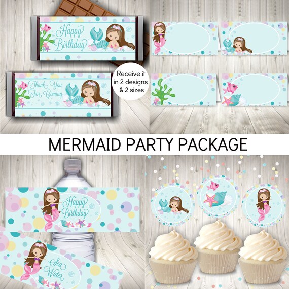 Mermaid Birthday Party Printable Set Girls Birthday Party | Etsy