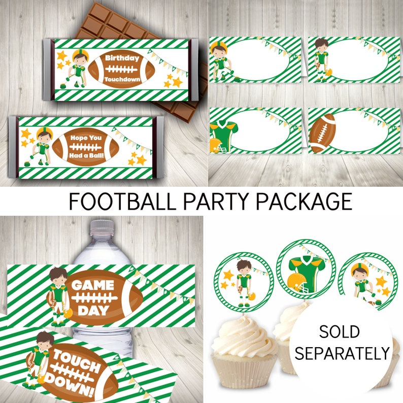 Football Party Candy Bar Wrappers, Football Birthday Party Favors, Décorations de fête imprimables, Téléchargement immédiat image 4