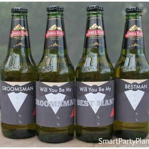 Will You Be My Best Man & Groomsman Beer Labels, Printable Labels, Instant Download