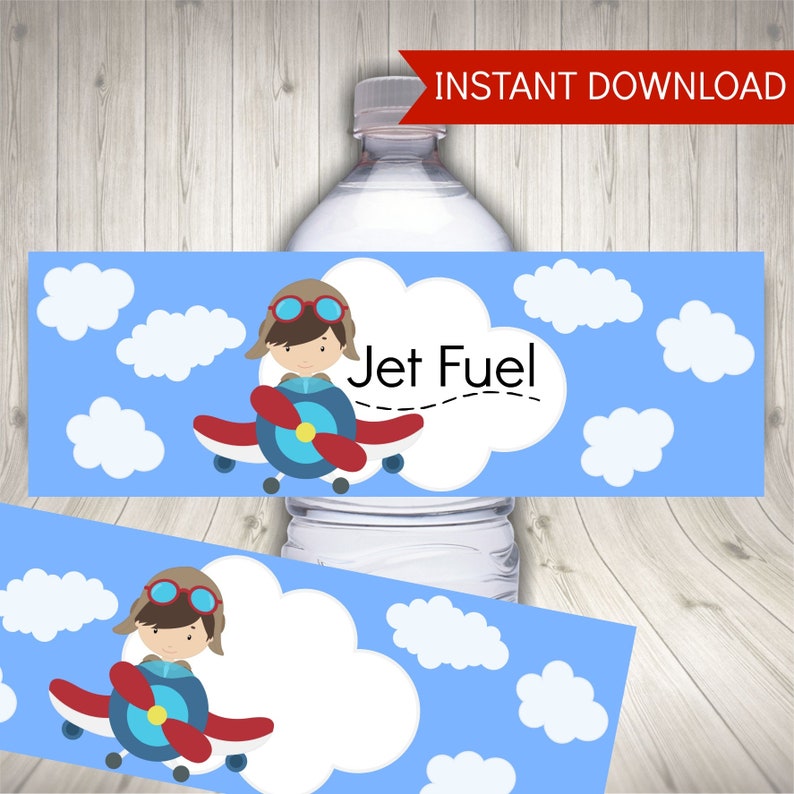 Airplane Birthday Party Package, Airplane Party Decorations, Printable Instant Download FREE Airplane invitation image 5