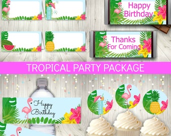 Tropical Party Printable Set, Instant Download