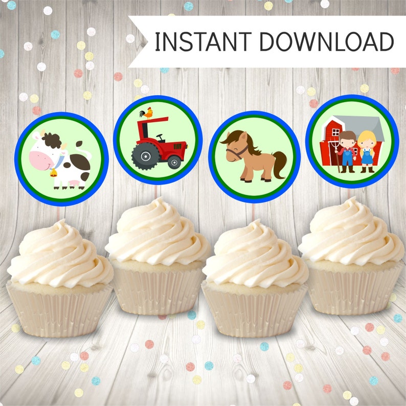 Barnyard Farm Party Printable Set, Party Decorations, Farm Animals, Instant Download image 2