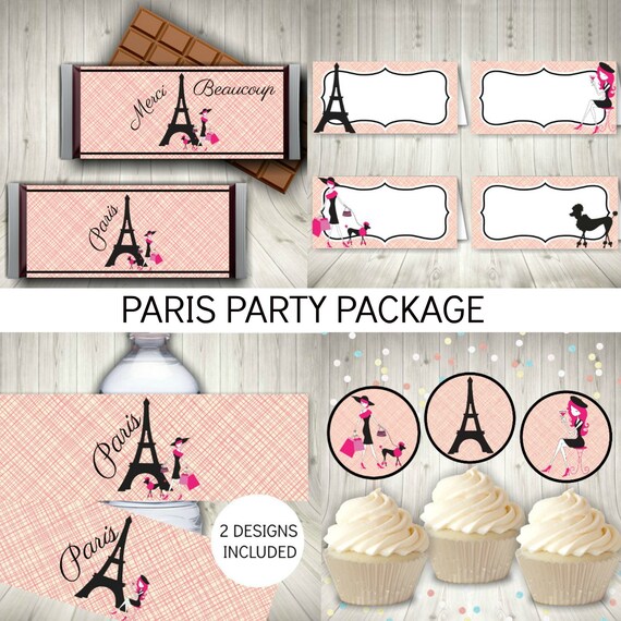 Paris Party Printable Set, Tween Birthday Party Decor Instant Download Il_570xn