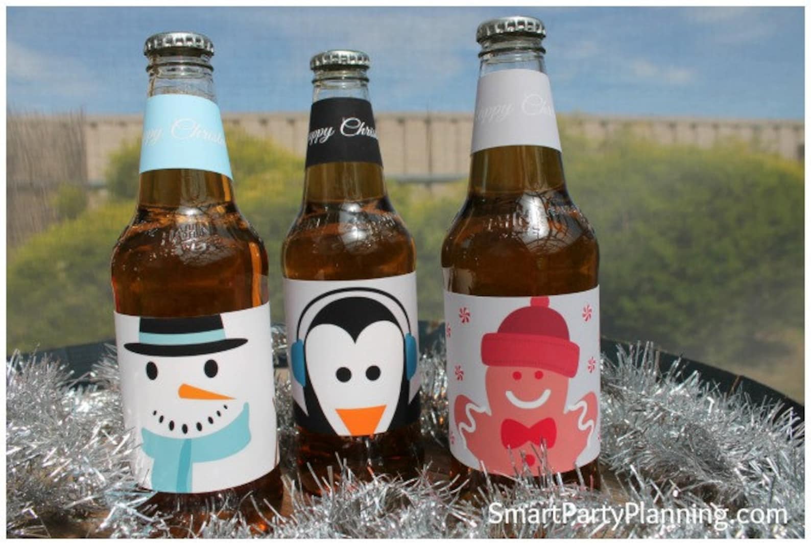 Christmas Printable Beer Labels Cute Character Design - Etsy