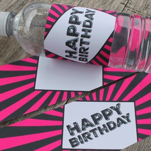 Rock Star Birthday Party Water Bottle Labels image 3