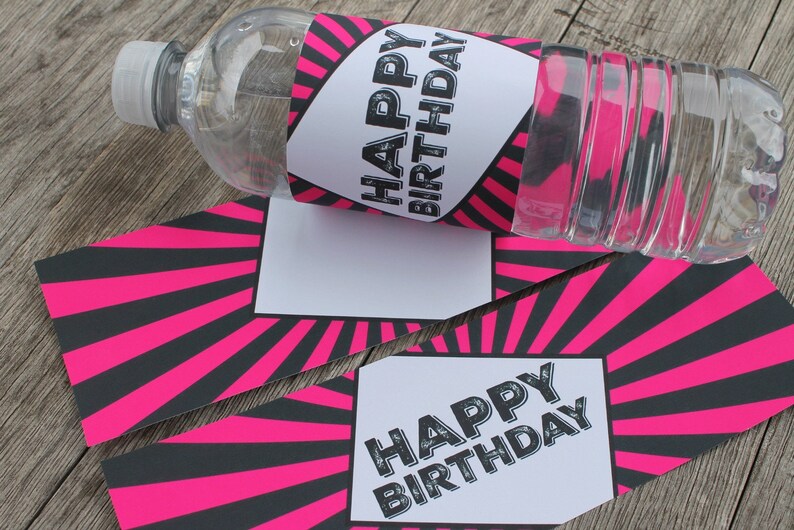 Rock Star Birthday Party Water Bottle Labels image 3