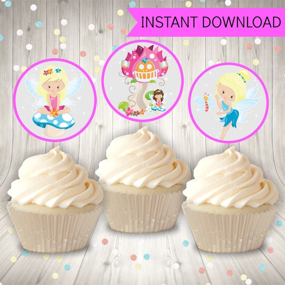 Fairy Cupcake Toppers, Printable Cupcake Decorations, Instant Download ...