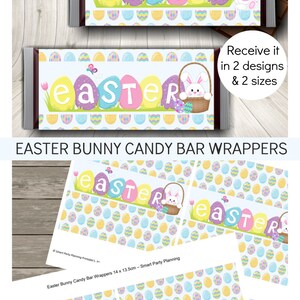 Easter Bunny Candy Bar Wrappers, Easter Egg Hunt, Instant Download Easter Party Favors image 3