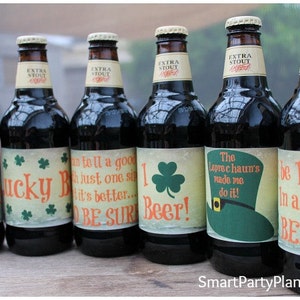 St Patrick&#39;s Day Beer Labels / Grungy Printable Design