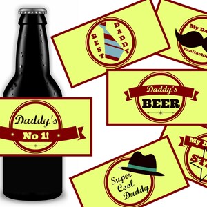 Printable Instant Download Beer Labels For Daddy Birthday Gift For Dad Father's Day Gift
