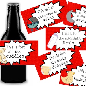 New Dad Beer Labels: Funny Gift for New Parents (Instant Download)