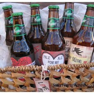 Valentines Day Printable Beer Labels, Beer Gift, Instant Download, Printable PDF Files image 2