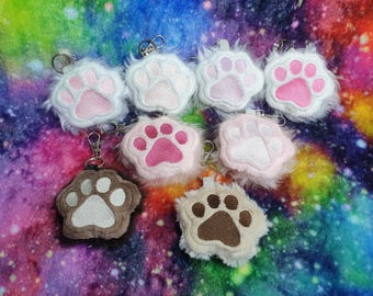 Handmade Plush Paw Keyring, Bag Charm, Kawaii Accessory