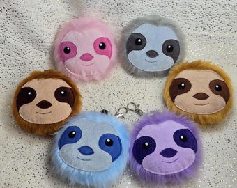 Plush Sloth keyring, keychain, bag charm, gift, cute plushie.