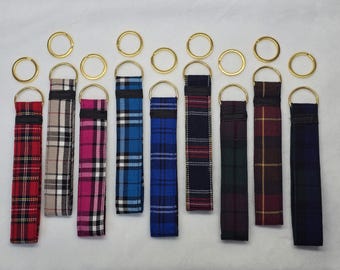 Tartan Key Fob, Wristlet, Wrist Lanyard, Keyring, Keychain.