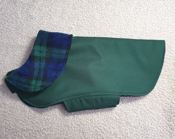 Waterproof fleece lined dog puppy coat jacket (Bottle green)