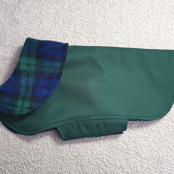 Waterproof fleece lined dog puppy coat jacket (Bottle green)