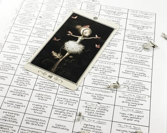 Tarot Card Cheat Sheet ~ Printable tool for Tarot Divination ~ study tarot ~ Tarot Reading ~ Tarot card meanings ~ Tarot Journal assistance