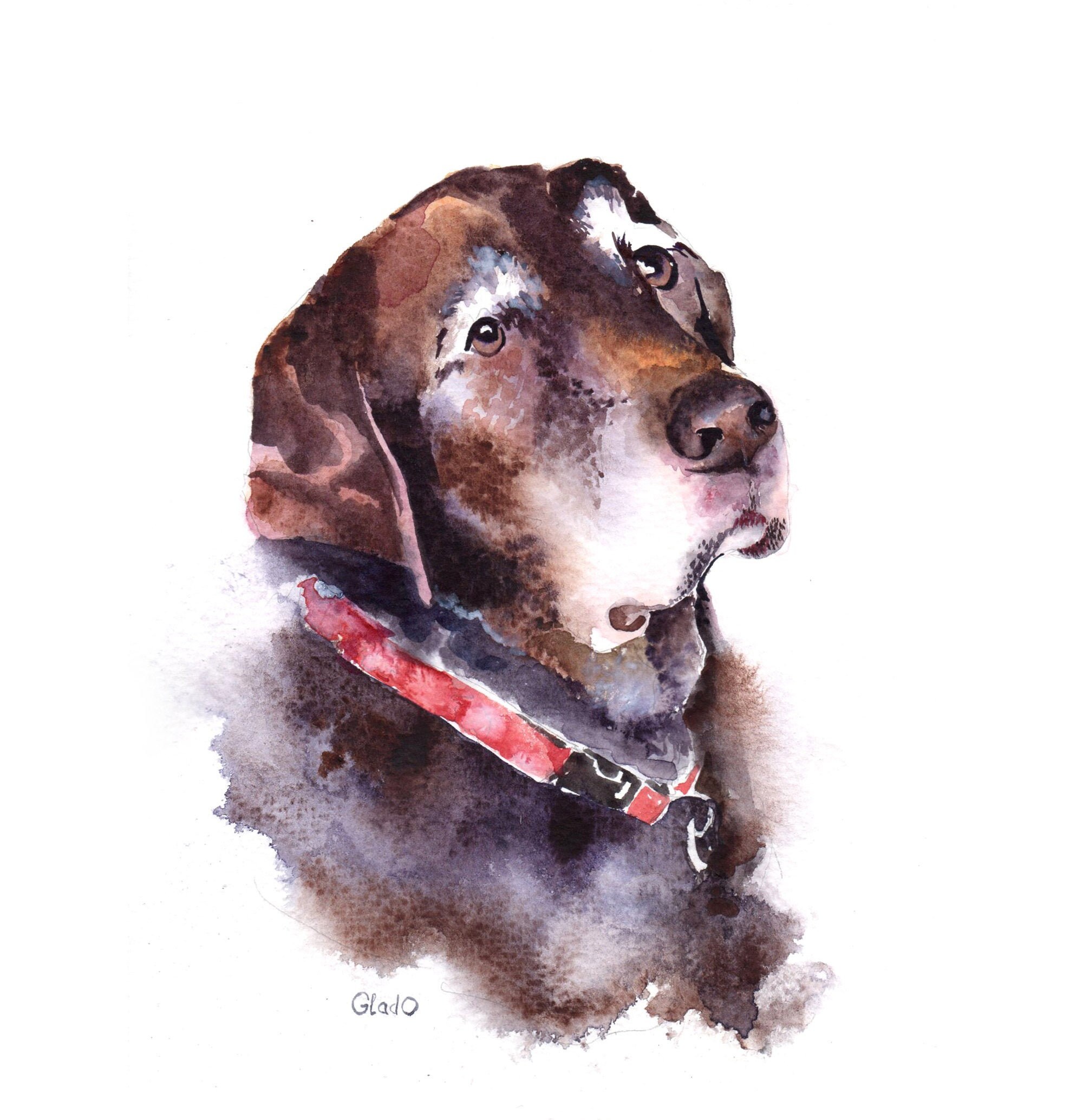 Custom Pet Portrait Watercolor Dog Portrait From Photo | Etsy
