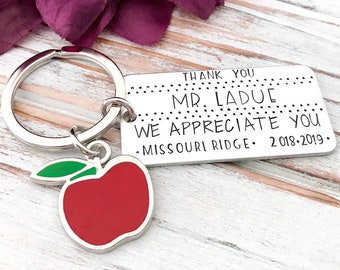 Thank You We Appreciate You School Teacher Appreciation Week Red Apple Keychain Back To End of School Principal Para Educator Coach Gift