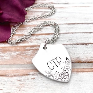 CTR Shield Pendant Choose The Right LDS Mormon Baptism Missionary Necklace