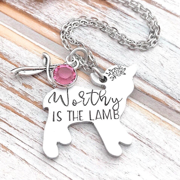 Worthy Is The Lamb Pendant Faith Hymn Bible Verse Christian Necklace Cross Charm