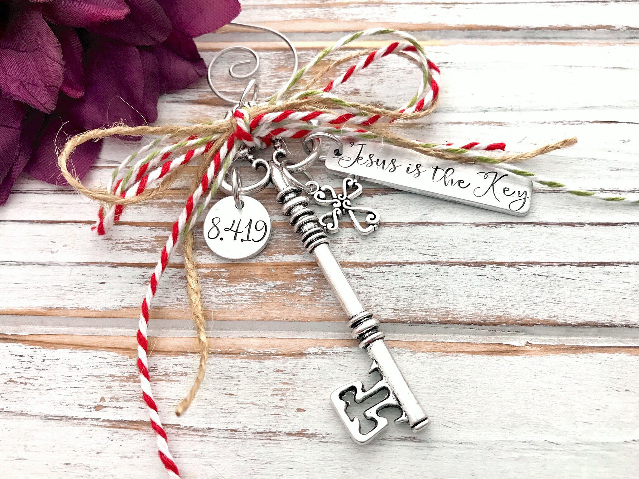 Jesus Is The Key Christmas Ornament Christian Religious Key Etsy