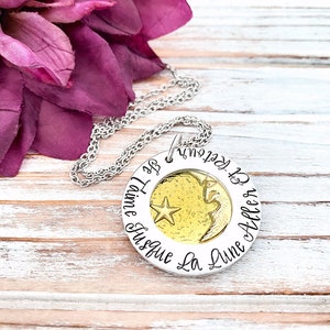 Ich Liebe Dich Bis Zum Mond Und Zurück I Love You To The Moon and Back German Celestial Pendant Mother Gift Grandma Necklace image 4