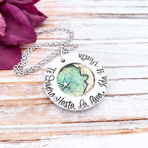 Ich Liebe Dich Bis Zum Mond Und Zurück I Love You To The Moon and Back German Celestial Pendant Mother Gift Grandma Necklace image 5