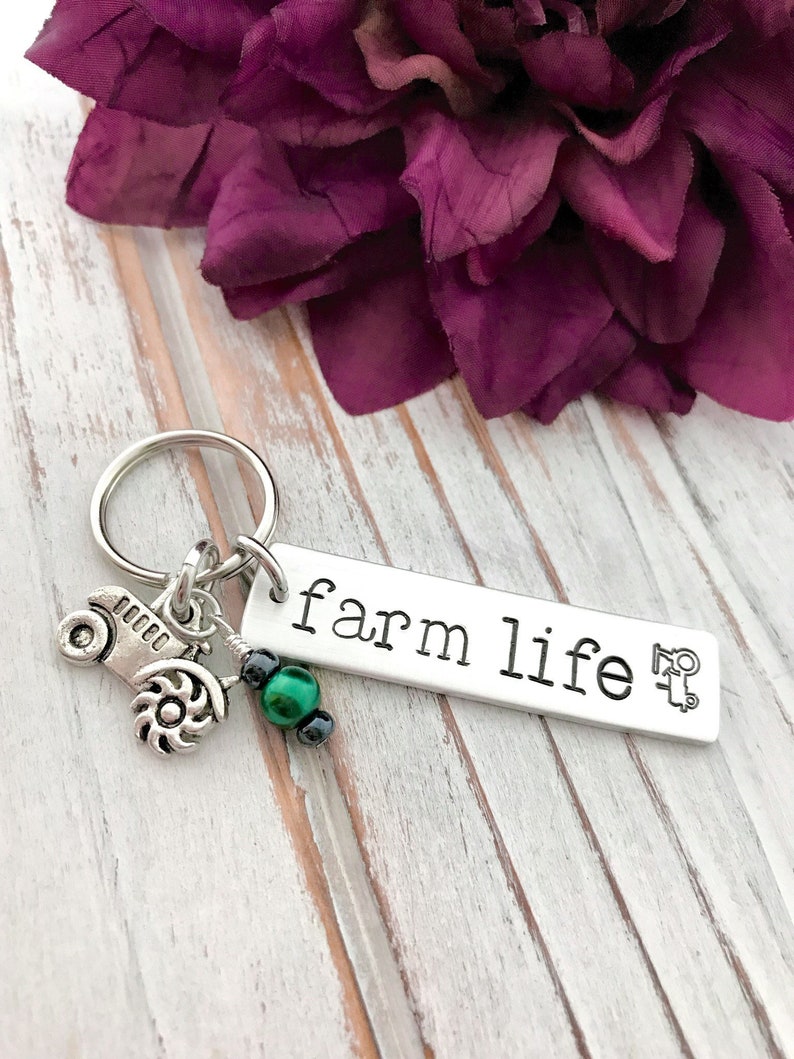 Tractor Keychain Farm Life Key Ring ND Farming Gift North Etsy