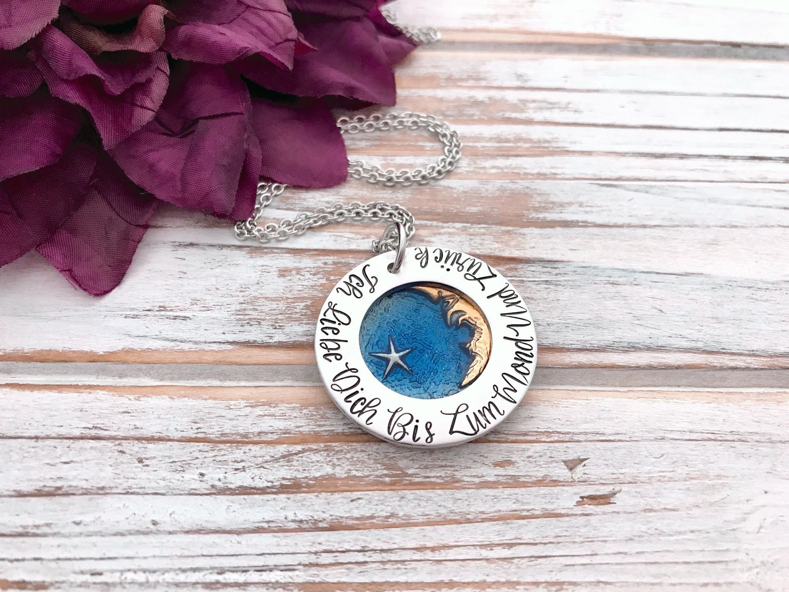 Joma Jewellery Bracciale Argento 925 Con Scritta 'Love Dich Bis Zum Moon Und Rück' - Regalo Romantico