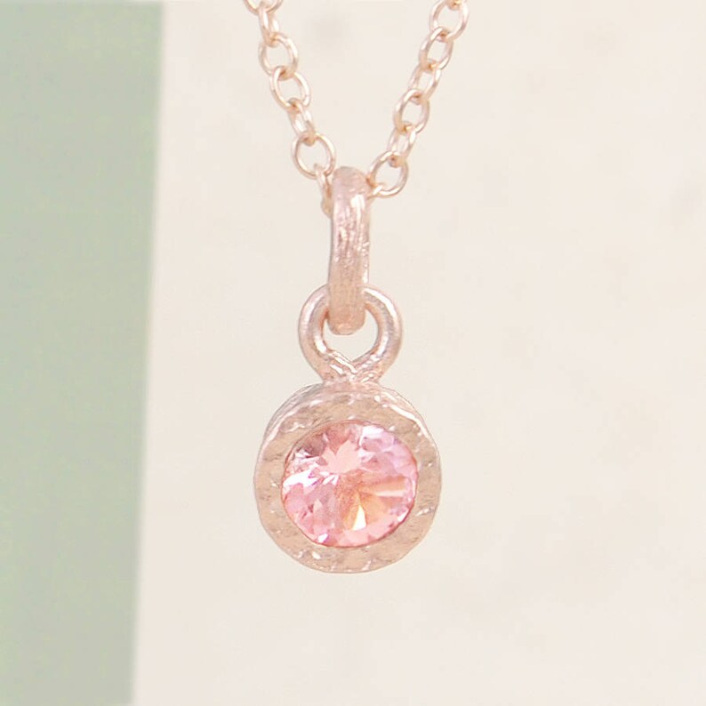 Blush Pink Tourmaline Necklace Tourmaline Pendant Rose Gold Etsy