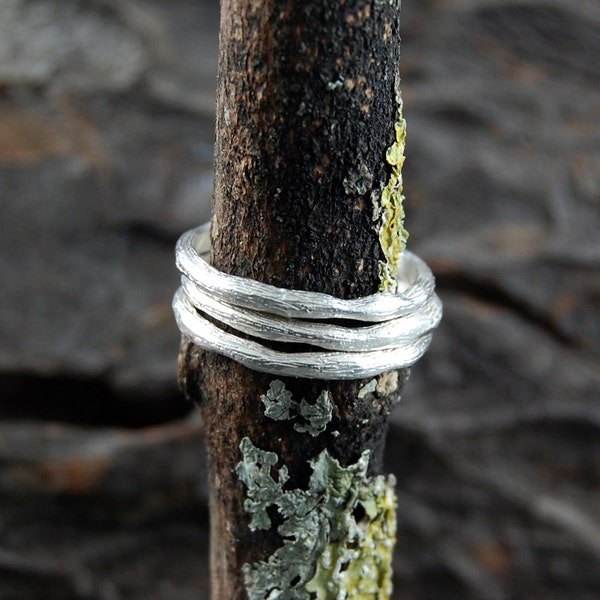 Simple Silver Ring Sterling Silver Stacking Ring Set Minimalist Ring Silver Midi Ring Pinky Ring Silver Thumb Ring Rustic Ring Boho Ring